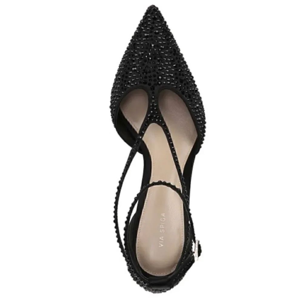 Via Spiga Black Nora Pump Size 8.5 New  3.5'' heel